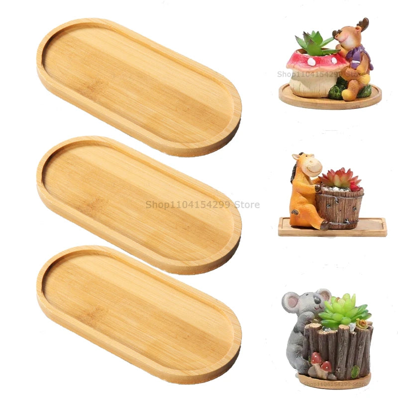 Bamboo Multi-Purpose Tray Set | Plant, Kitchen & Bathroom Use