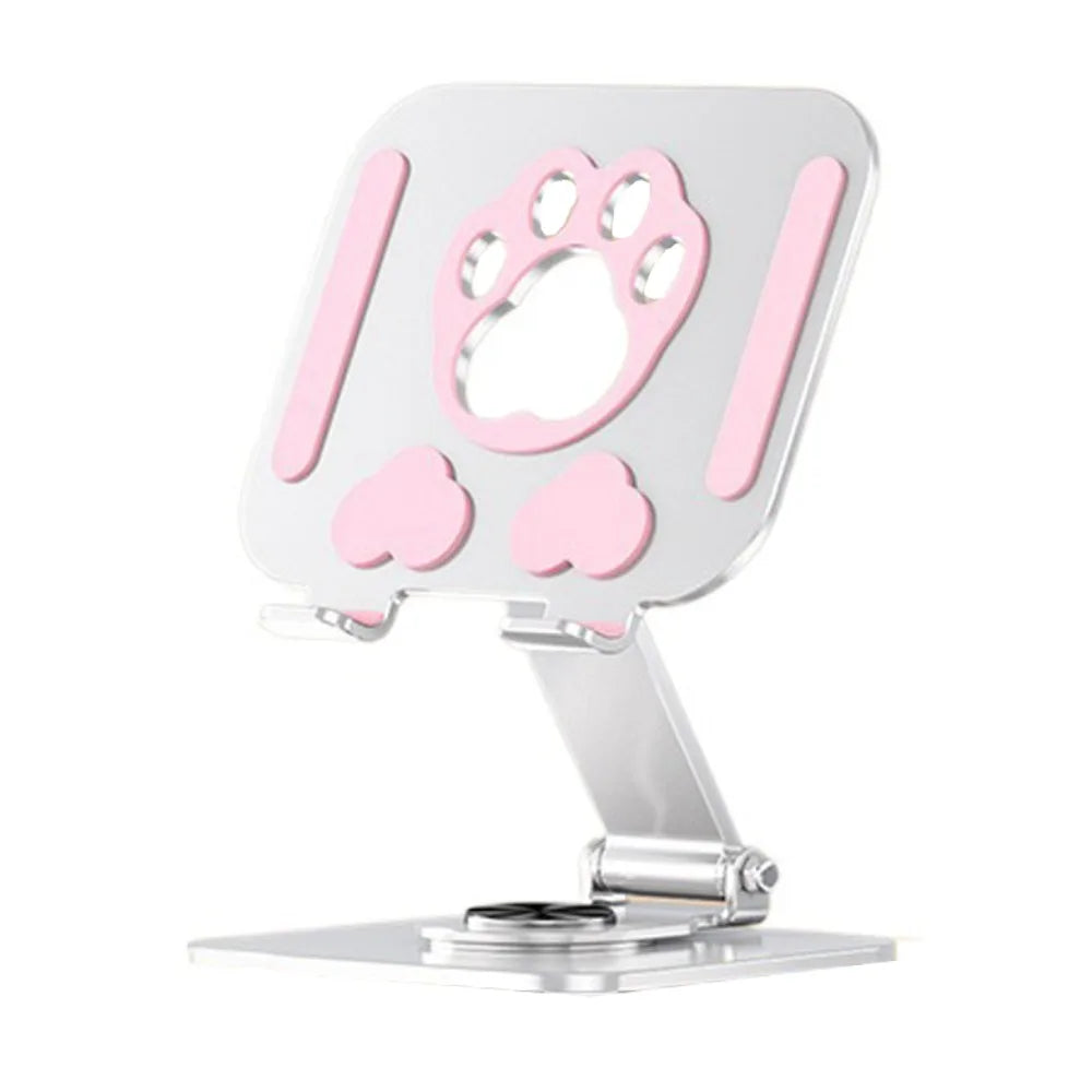 Durable Cat Paw Tablet Stand 360° Rotation Adjustable Tablet Holder Metal Multi Angle Tablet Phone Bracket Tablet/Phone Peaceful Pleasures Health and Wellness Pink