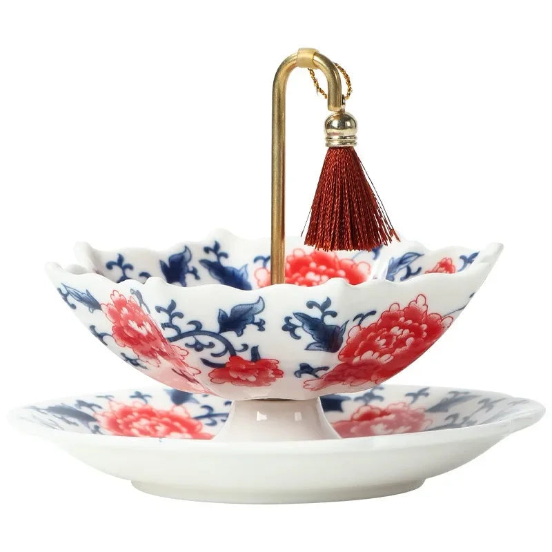 Creative Blue and White Porcelain Umbrella-shaped Ceramic Filter Tea Strainer Gongfu Tea Set Accessories Rotating Tea Filter Peaceful Pleasures Health and Wellness