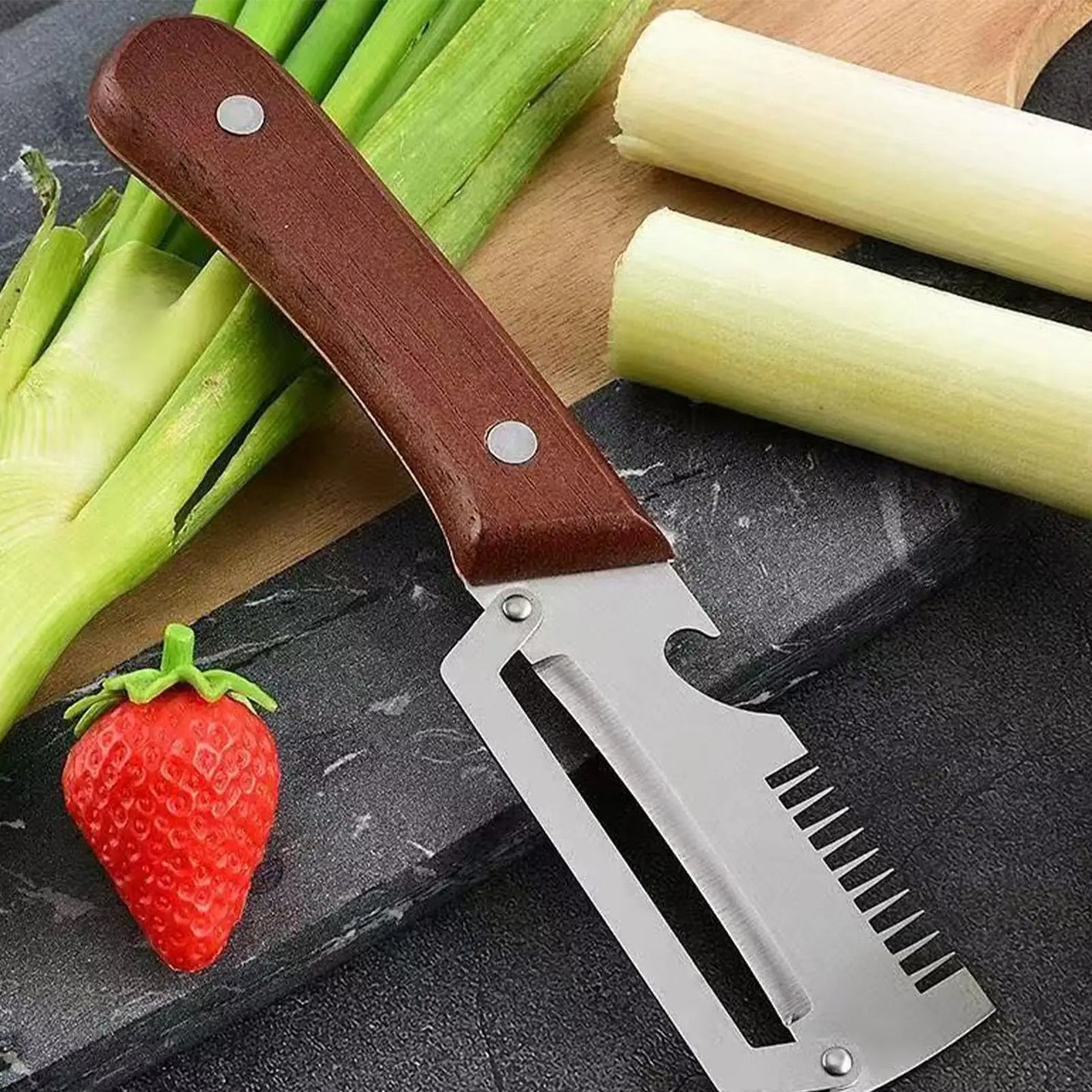 2-in-1 Stainless Steel Vegetable Peeler & Bottle Opener Set Vegetable Peeler Set Peaceful Pleasures Health and Wellness