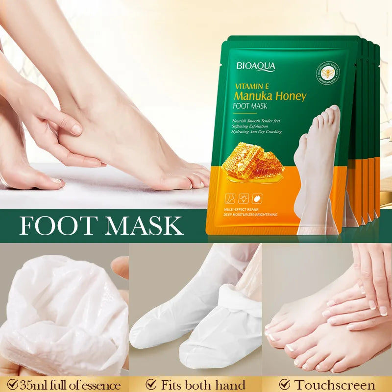 BIOAQUA Honey Exfoliating Foot Mask 5 Pairs – Dead Skin Remover