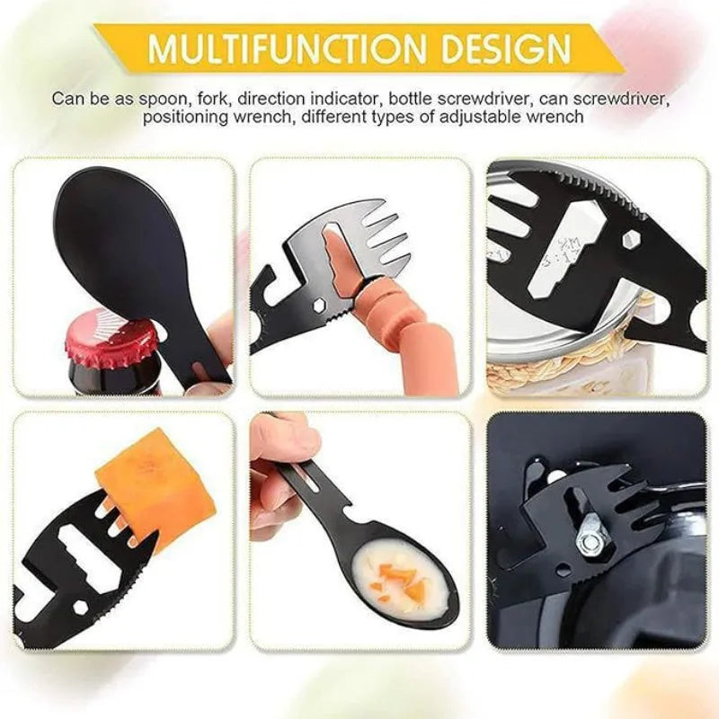 10-in-1 Camping Spork | Stainless Steel Multi-Tool Utensil Camping Multi-Tool Utensil Peaceful Pleasures Health and Wellness