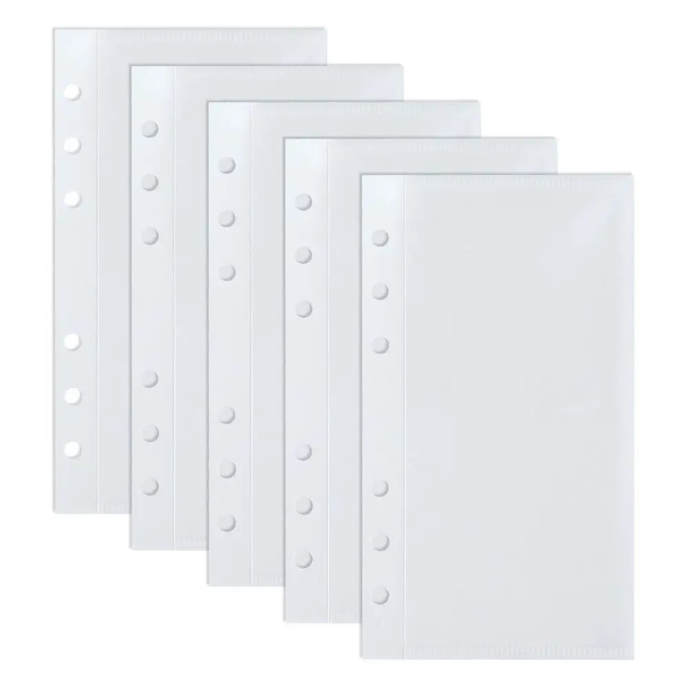 5pcs A6/A7 Binder Folders Inner Page 6 Hole Colorful Idol Photo Card Holder Budget Sheet PP Loose Leaf Inside Paper Peaceful Pleasures Health and Wellness style 6 A6