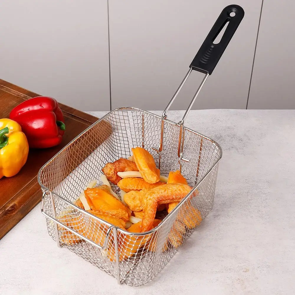 Stainless Steel Square Frying Mesh Basket | Large Capacity