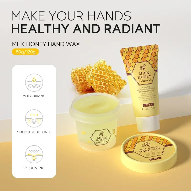 LAIKOU Cherry Blossom Honey Milk Hand Wax Mask – Exfoliating & Moisturizing Peaceful Pleasures Health and Wellness