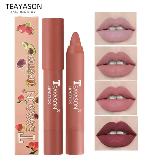 TEAYASON Velvet Matte Lip Crayon – Long-Lasting High Pigment Matte Lip Crayon Oasis Select