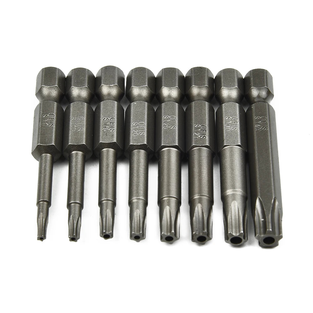 5 Point Torx Drive Bit 1 4 Hex Shank Electric Screwdriver T8-T40
