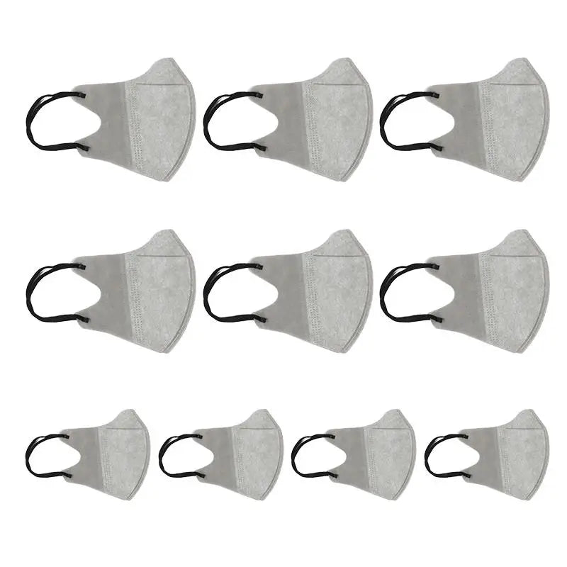 10/100Pcs Outdoor Disposable 3D Stereoscopic Face Masks Men and Women Unisex Solid Color Breathable Anti Dust Mask Peaceful Pleasures Health and Wellness Gray