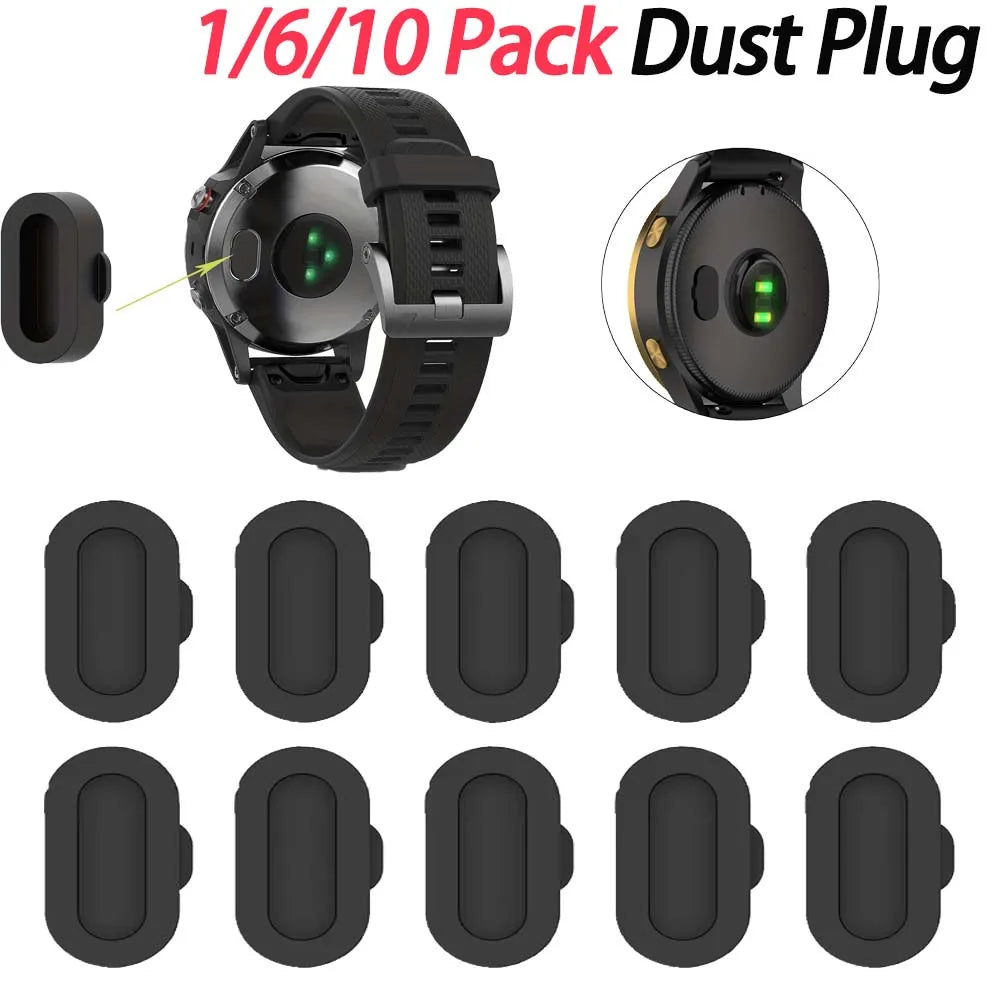 1/6/10 Pack Dust Plug For Garmin Fenix/Venu/Forerunner/Vivoactive Series Watch Silicone Anti Dust Cap Charger Port Protector Peaceful Pleasures Health and Wellness