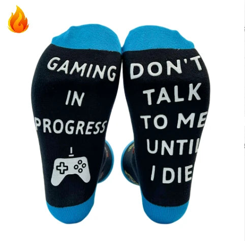 2pairs /Do Not Disturb Gaming Funny Socks for Men Women Teen Boys-Easter Fathers Birthday Christmas Gifts Stocking ,чулки, Peaceful Pleasures Health and Wellness Game socks 3 free size