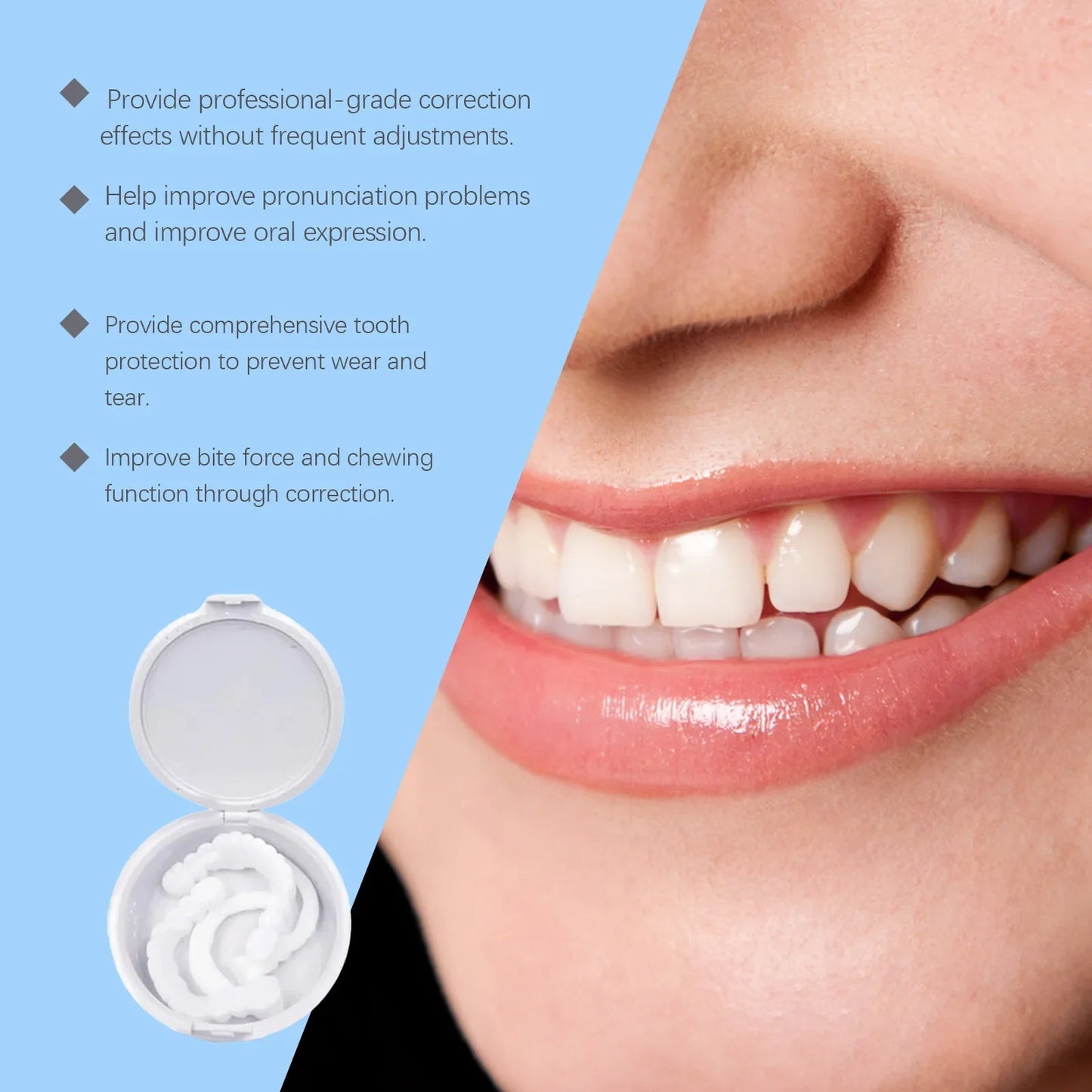 Snap-On Teeth Veneers – Adjustable Adult Fake Tooth Set