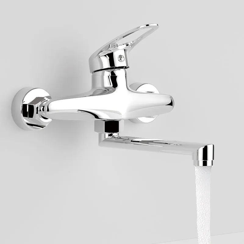 Wall Mount Single Handle Kitchen Mixer Faucet | Hot & Cold Tap