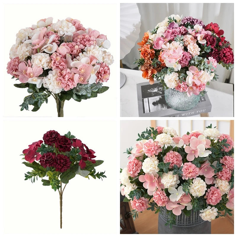 Artificial Silk Hydrangea Bouquet | Wedding & Home Decor