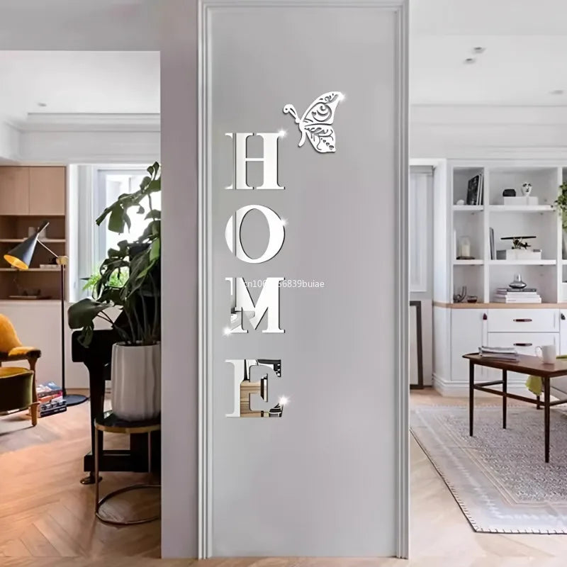 3D Acrylic DIY Mirror Large Self-Adhesive Removable Wall Stickers Family English Alphabet Living Room Bedroom Home Decorations Peaceful Pleasures Health and Wellness