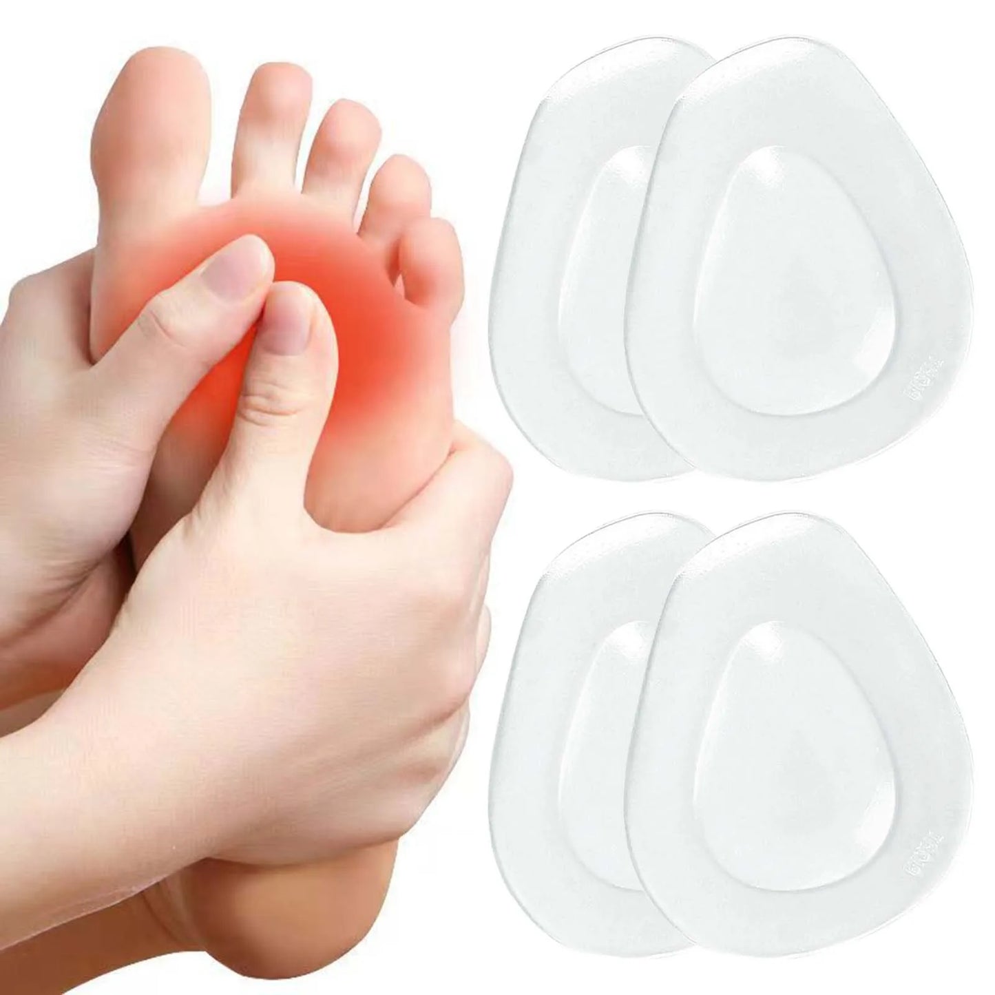 Metatarsal Pads Ball of Foot Cushions Preventing Rubbing Soft Gel Forefoot Pads for Foot Pain Relief Bunion Peaceful Pleasures Health and Wellness 4 Pairs
