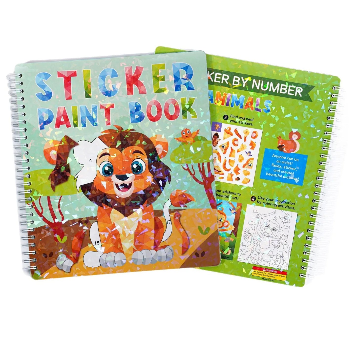 Bview Art Kids DIY Sticker Book Cartoon Animals Dinosaurs Ocean World