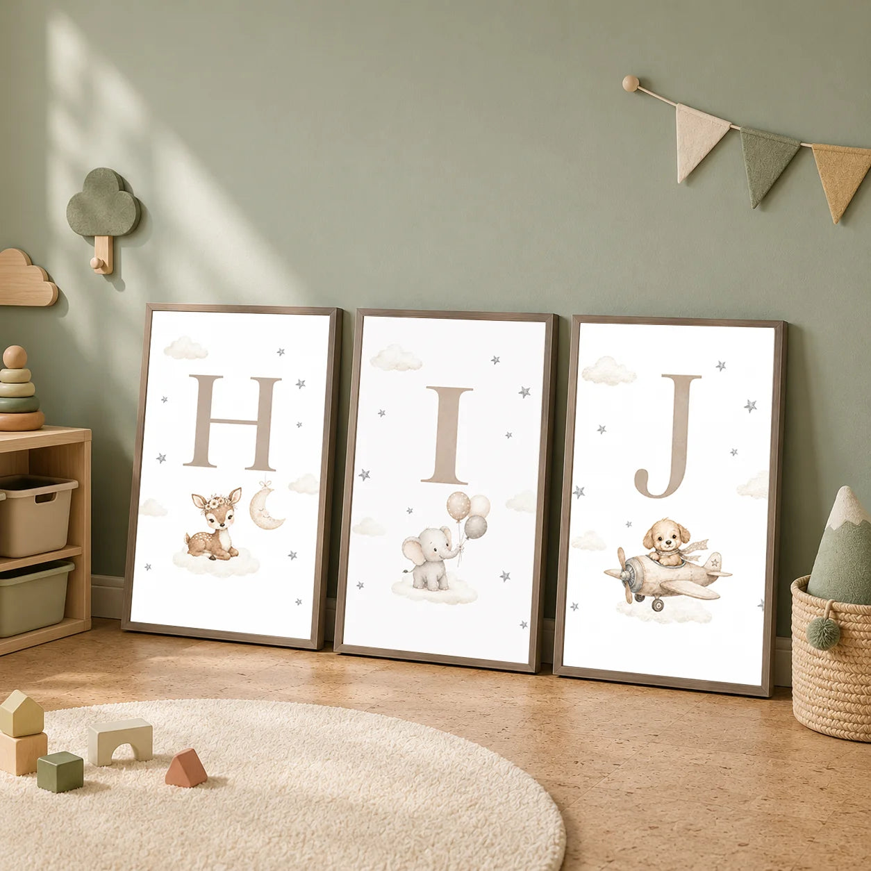 Custom Alphabet Wall Art Cute Animal Letter Canvas Painting Nursery Poster Print For Kids Room Wall Decor Peaceful Pleasures Health and Wellness