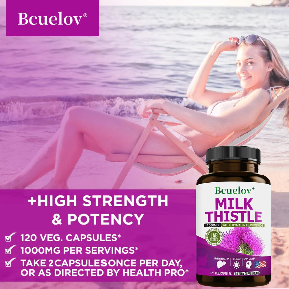 Milk Thistle Liver Detox & Cleanse Supplement – Men & Women