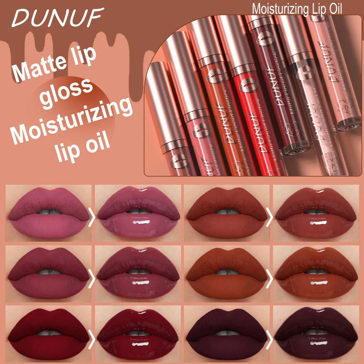 12-Pc Matte Lipstick Set – Waterproof & Long-Lasting Lip Gloss