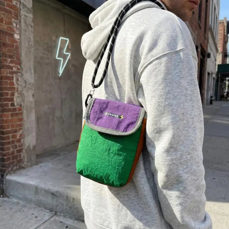 Y2K Mini Crossbody Bag | Color Block Nylon Phone Purse
