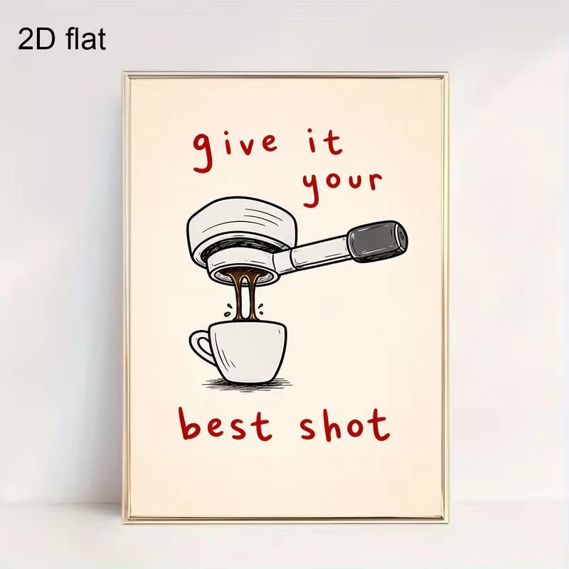Give It Your Best Shot Motivational Canvas Wall Art Print