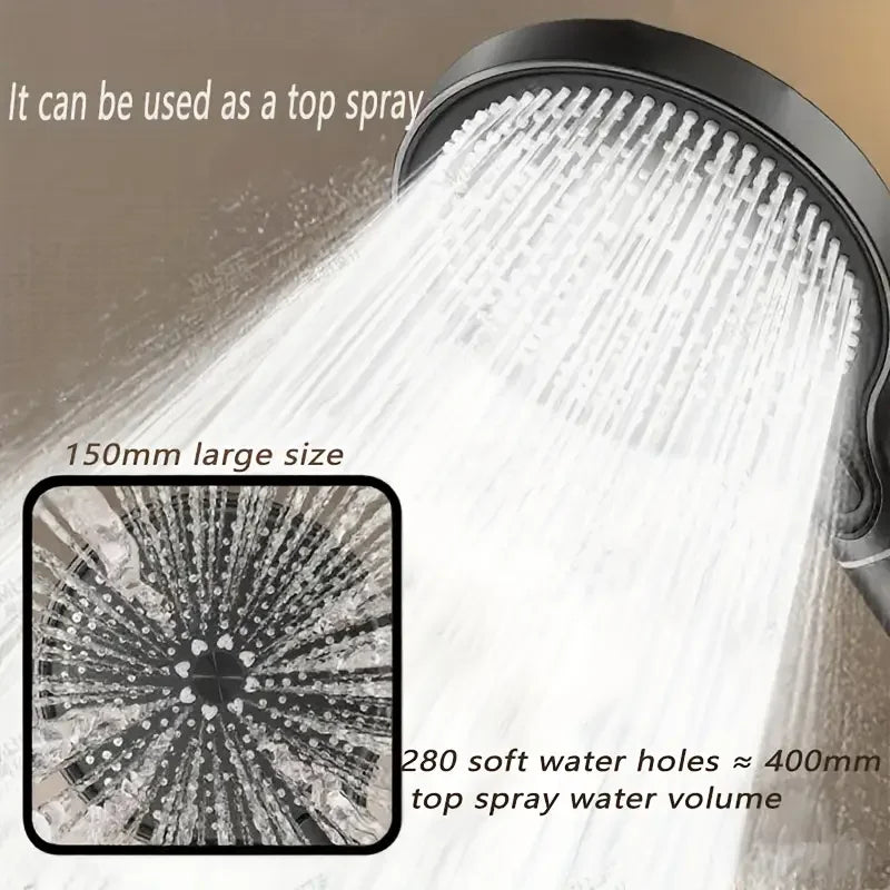 15cm Round Flower Shower Head | High-Pressure Water Saving