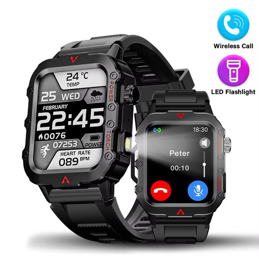 Men Sports Smart Watch 1.71 Screen Blood Oxygen Bluetooth Talking Watch Multi Sport LED Flashlight Outdoor Smart Watch MA27 Peaceful Pleasures Health and Wellness