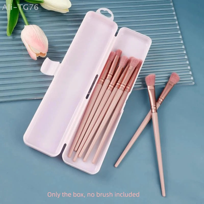 Transparent Makeup Brush Organizer Box with Dust Cover