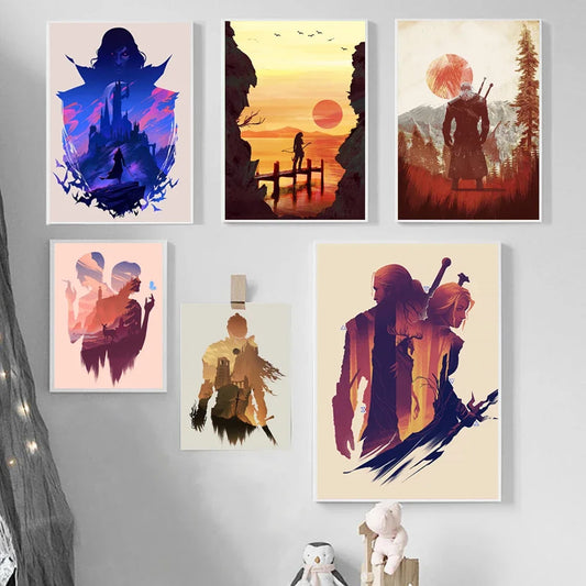 Game Art Canvas Poster – Witcher, Horizon Zero Dawn, Knight Wall Art Canvas Wall Art Peaceful Pleasures Health and Wellness