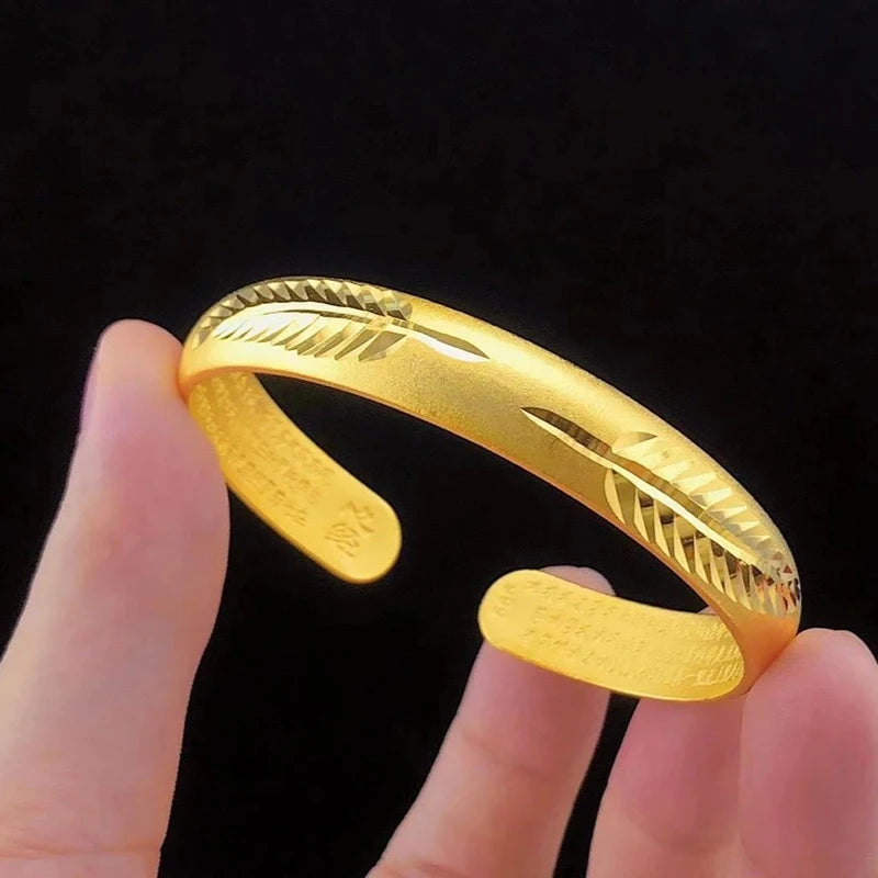 Sand Gold Heart Sutra Bracelet – Dragon Engraved Prayer Beads