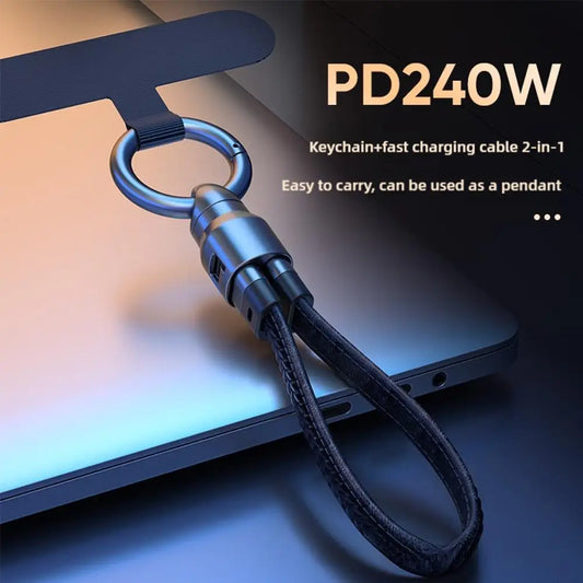 240W USB-C Keychain Charging Cable | PD Fast Charge Type-C USB-C Keychain Cable Oasis Select