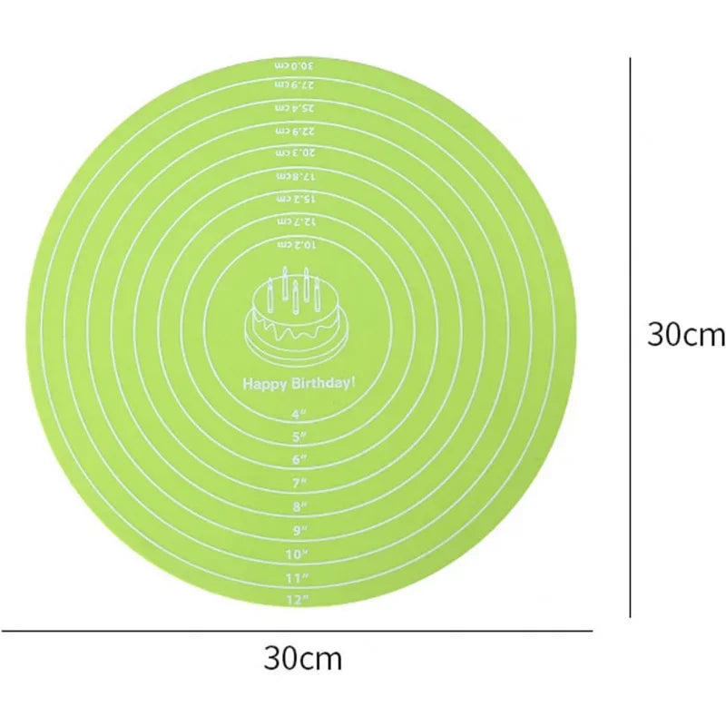 1/3Pcs Food-grade Silicone 30cm Circular Pad Kneading Mat Placemat Kitchen Baking High Temperature Resistant Non-Slip Dough Mat Peaceful Pleasures Health and Wellness