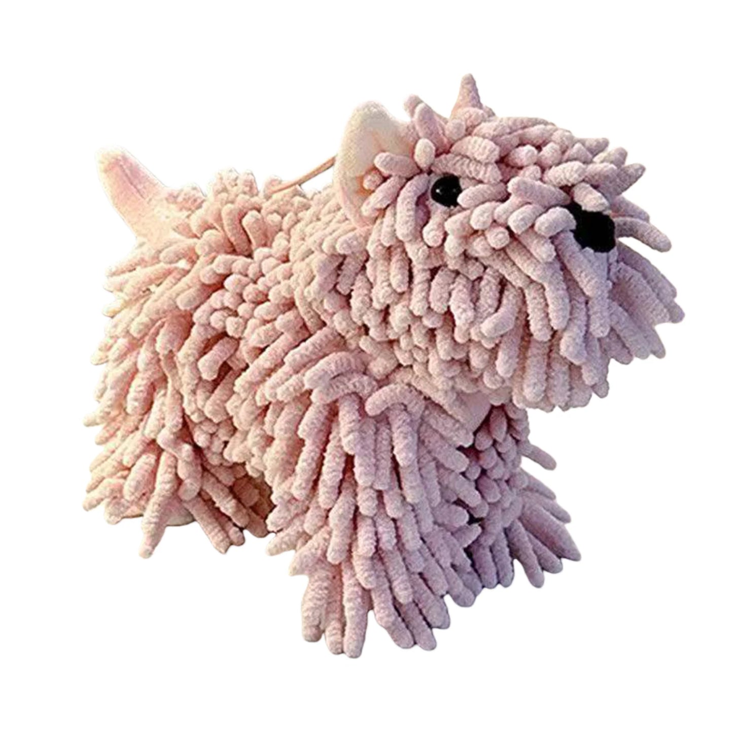 Hanging Hand Dry Towels Chenille Soft Absorbent Cartoon Dog Absorbent Soft Cute Hand Drying Puff Bathroom Kitchen Washstand Peaceful Pleasures Health and Wellness Pink