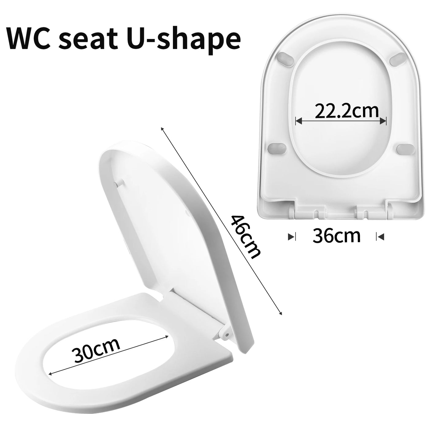 Bidet Toilet Seat Lid Quiet-Close Heavy Duty Slow Close Bowl Seats Quick Release Easy Cleaning Removable Cover Pad O/U-shape Peaceful Pleasures Health and Wellness U shape