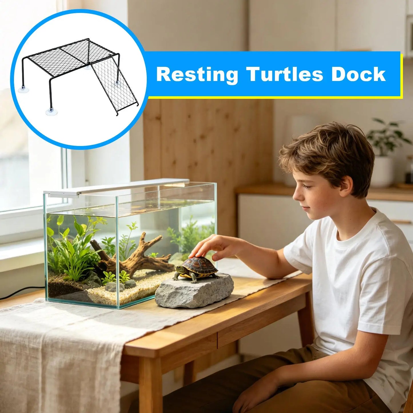 Suction Cup Turtle Basking Dock Rest Platforms Reptile Basking Area For Tortoise Terrapin Salamander Crab Aquarium Habitat Decor Peaceful Pleasures Health and Wellness