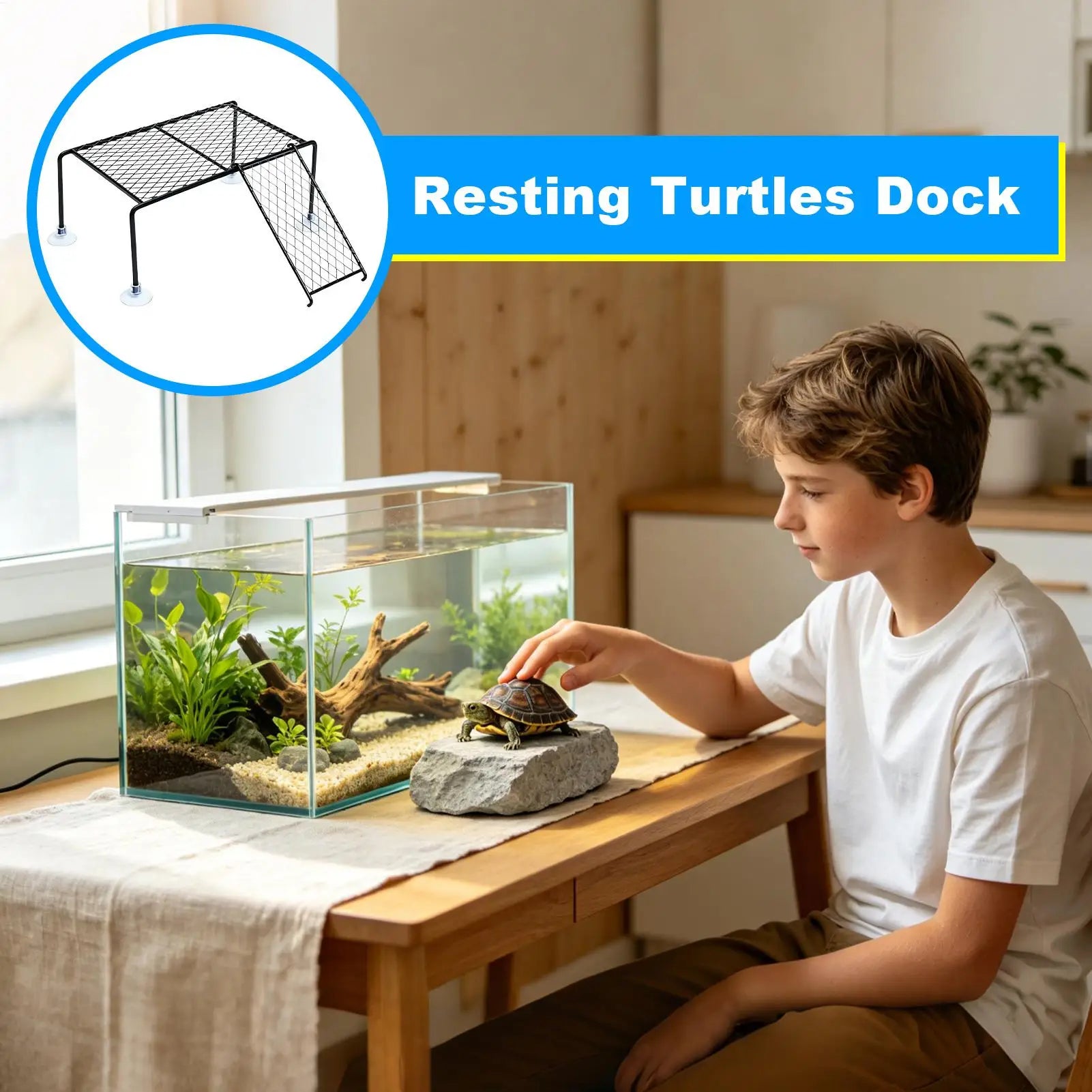Suction Cup Turtle Basking Dock Rest Platforms Reptile Basking Area For Tortoise Terrapin Salamander Crab Aquarium Habitat Decor Peaceful Pleasures Health and Wellness