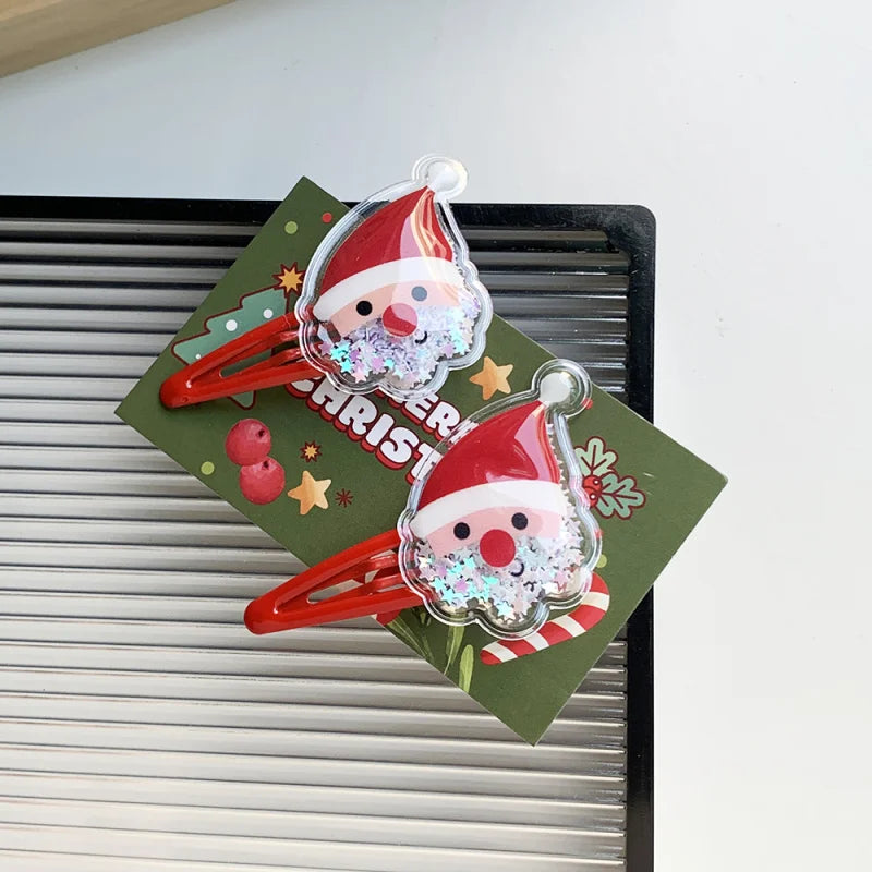 2-Pack Christmas Hairpins – Festive Tree, Santa & Deer Design Peaceful Pleasures Health and Wellness