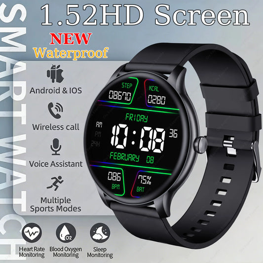 Smart Watch Women Men Full Touch Screen Bluetooth Call Smartwatch Waterproof Sports Fitness Tracker Watches for Android iOS New Peaceful Pleasures Health and Wellness