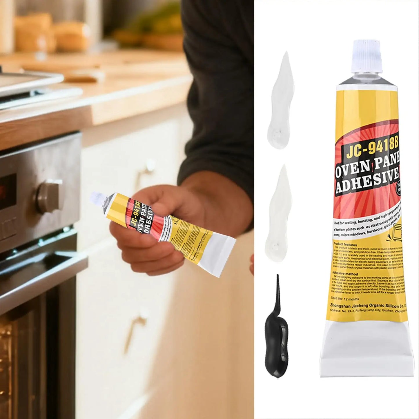 Oven Door Adhesive 100ml High Temperature Resistant Epoxy for Ceramics & Metal, Fixes Cracks on Induction Cooker Grill Microwave Peaceful Pleasures Health and Wellness