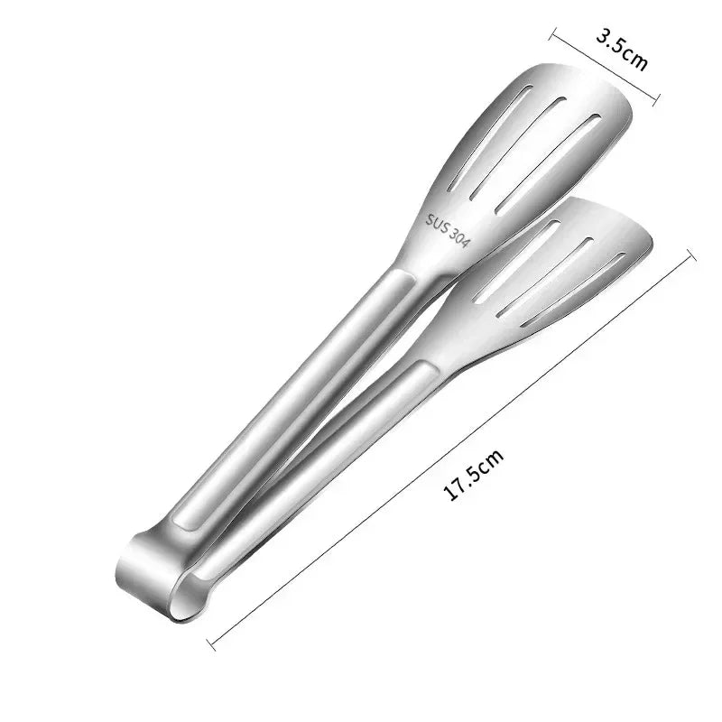 304 Stainless Steel BBQ Food Tongs 7/9/12 Inch Grill Utensils