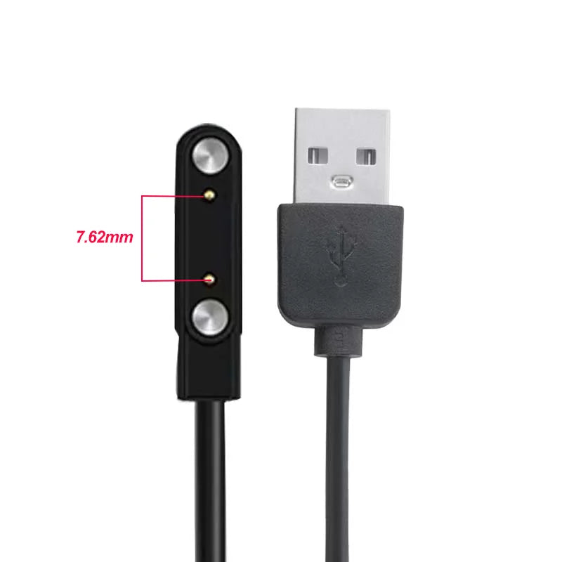 Charging Cable for Magnetic Smartwatches Featuring a 2-Pin/4Pin USB Connector, with a Secure Magnetic Connection Peaceful Pleasures Health and Wellness