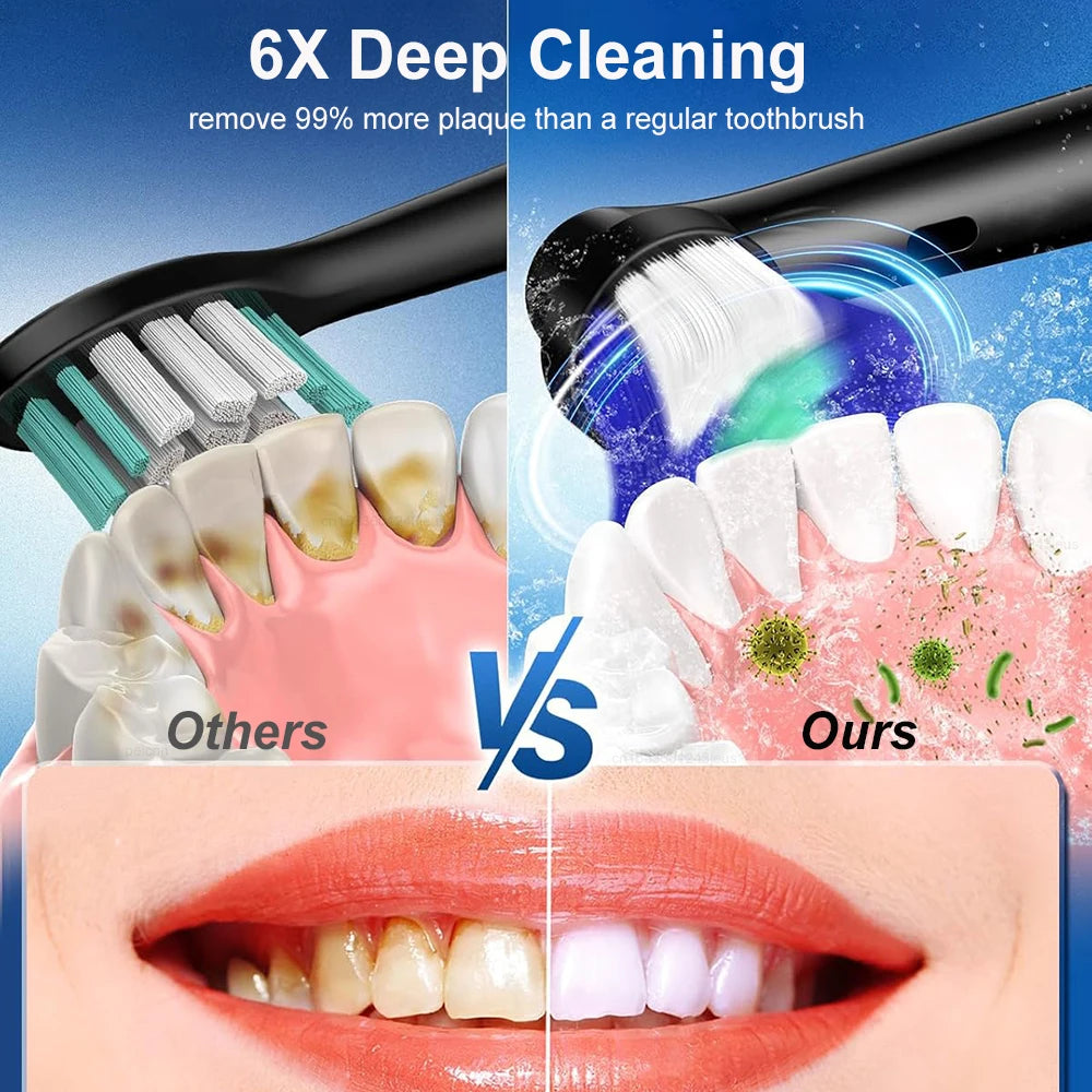 Electric Toothbrush Rotary Rechargeable Electric Toothbrush for Adults Rotating Electric Toothbrushes with 8 Soft Brush Heads Peaceful Pleasures Health and Wellness