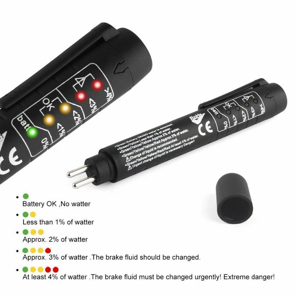 5-LED Brake Fluid Tester Pen – DOT3/DOT4/DOT5 Diagnostic Tool Peaceful Pleasures Health and Wellness