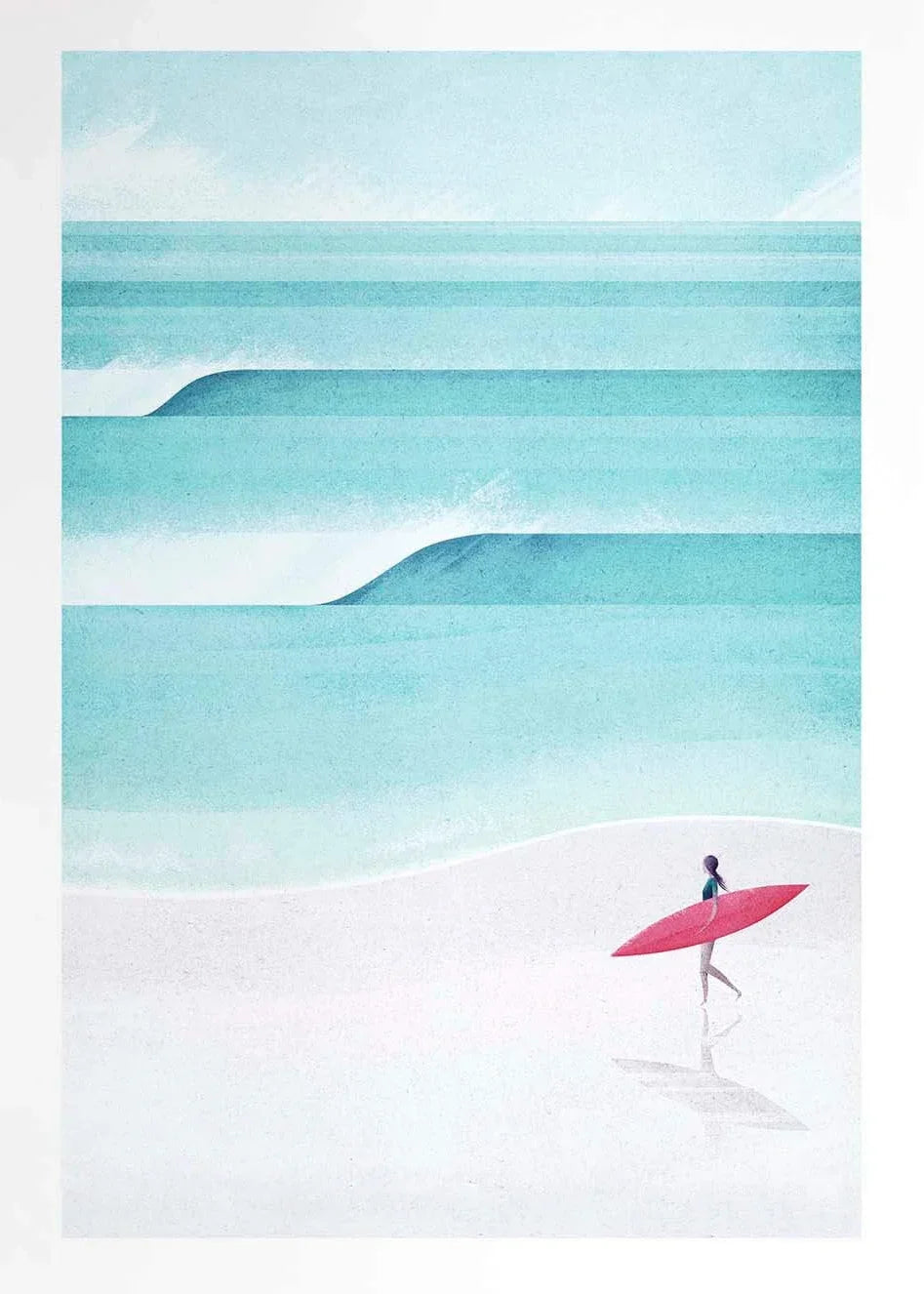 Canvas Painting Wall Art Picture Simple Outdoor Summer Beach Scenery Poster Sunset Surfers Swimming Ocean Living Room Home De Peaceful Pleasures Health and Wellness 6 50x70cm Unframed