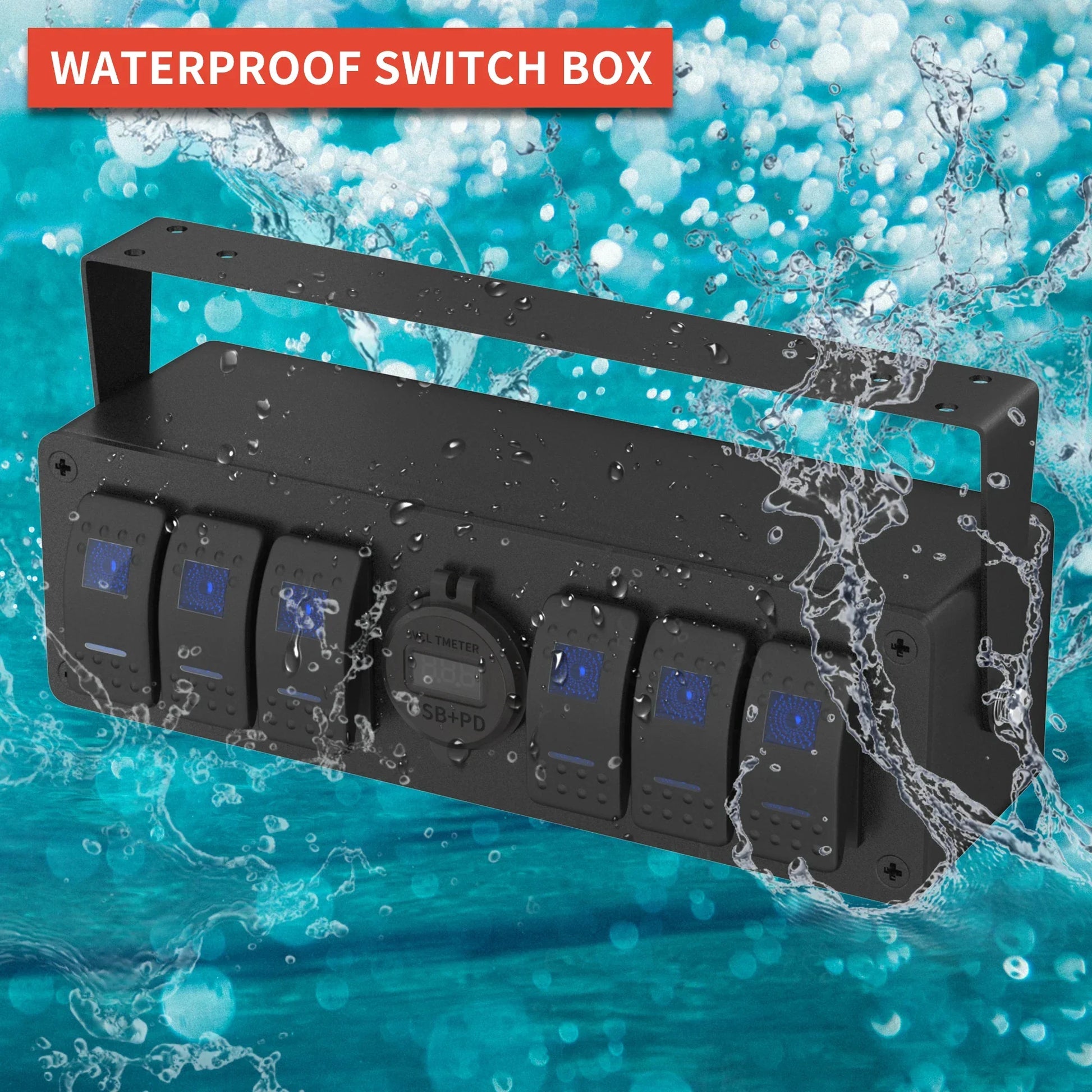 6 Gang Rocker Switch Box Waterproof 12V SPST ON/Off lED Light Bar Switch Panel with Dual USB Outlet PD3.0 & QC3.0 Car USB Port Peaceful Pleasures Health and Wellness