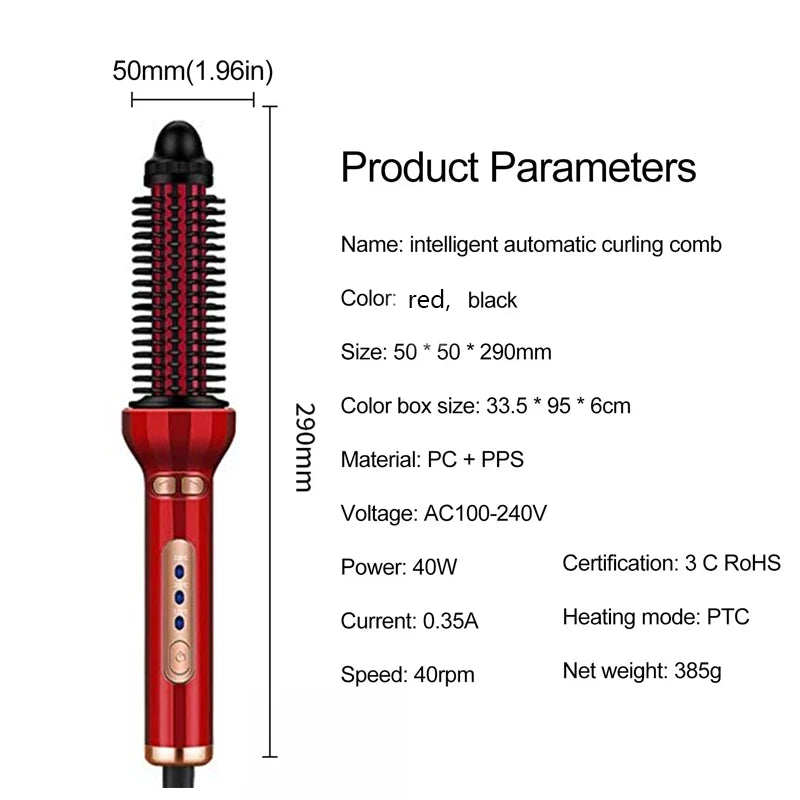 Salon Automatic Electric Hair Curler Iron Ceramic Rotation Curly Hair Waver with PTC Heater and LED Temperature Display Peaceful Pleasures Health and Wellness