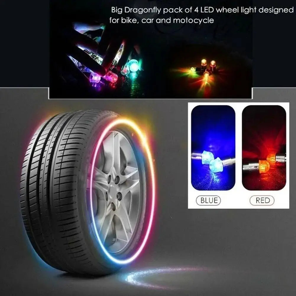 2pcs Motorcycle Bike Wheel Lights Luminous Tire Colorful gas nozzle lamp Universal Led Waterproof Car Accessories Wheel Light Peaceful Pleasures Health and Wellness
