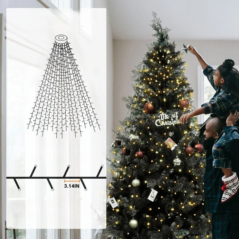 LED Waterfall Christmas Tree Lights 1.5M–3M | Outdoor Waterproof