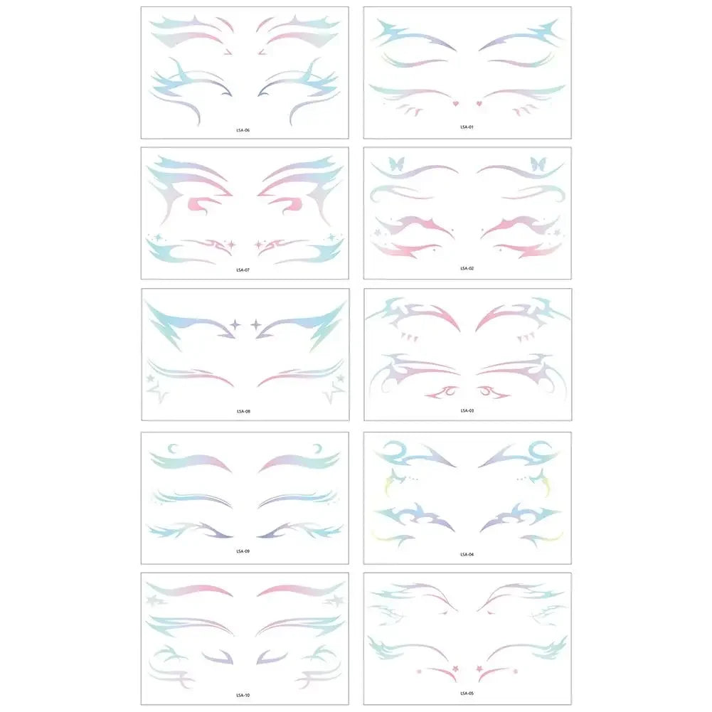 Laser Glitter Temporary Tattoo Face Stickers – Eye Decals
