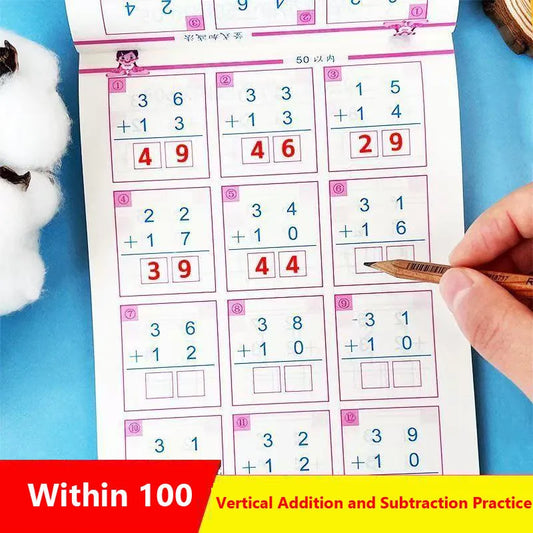 94-Page Kids Math Workbook Vertical Addition Subtraction Within 100 Peaceful Pleasures Health and Wellness